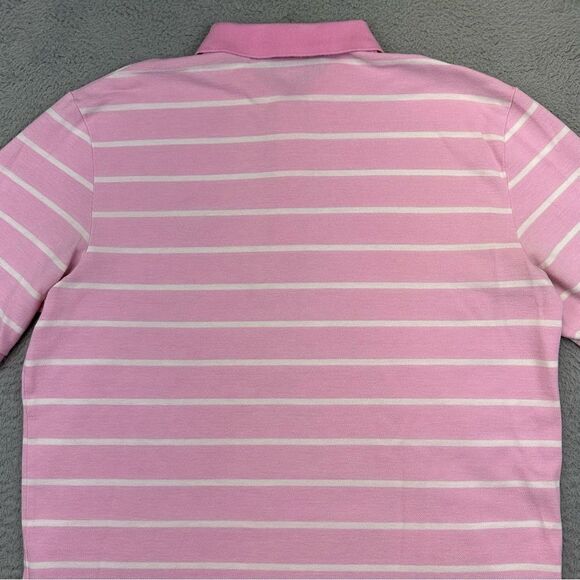Ralph Lauren Polo Golf Shirt Mens Medium Pink Striped Olde Farm Golf Pima Casual - Picture 9 of 16